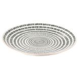 Assiette plate ronde motif g&eacute;om&eacute;trique noir et blanc &Oslash;26.5cm (3 mod&egrave;les)