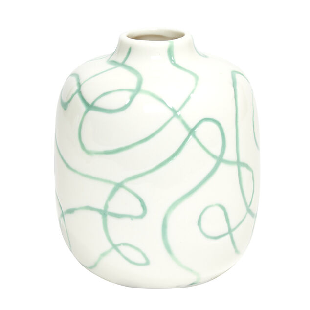 Vase en c&eacute;ramique motif courbe &Oslash;7,5xH9,5cm (3 mod&egrave;les)