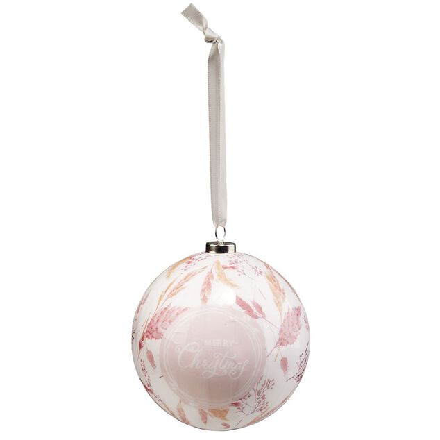 Boule de No&euml;l design floral &Oslash;8cm