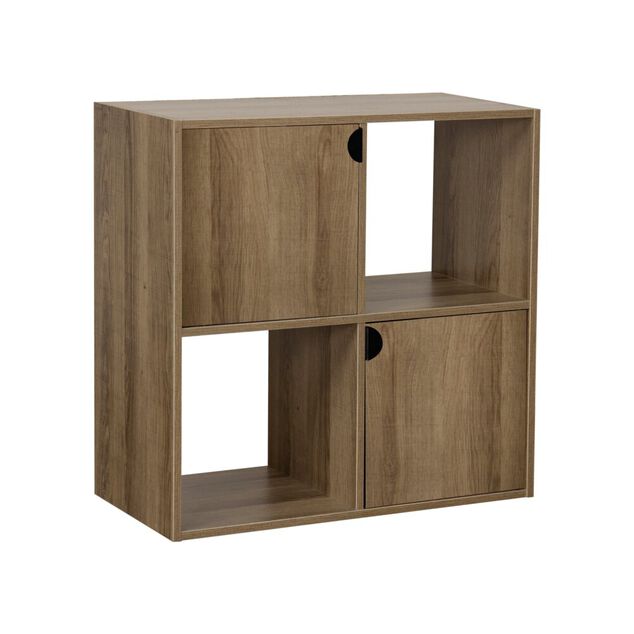 Étagère en bois 4 cases Adam brun naturel 60xP29,5xH60cm