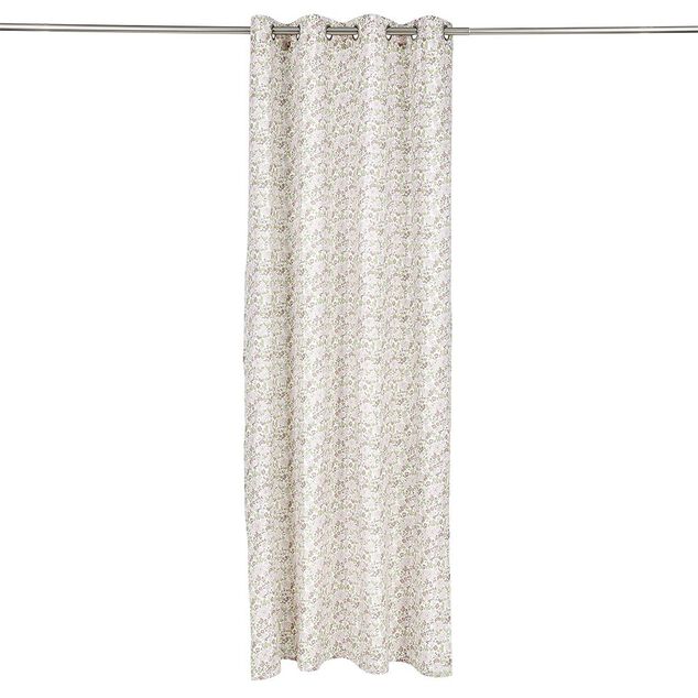 Rideau polycoton 140x240cm imprim&eacute; fleurs