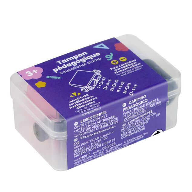 Tampon pédagogique pour le calcul 100 combinaisons 9x9xH5cm