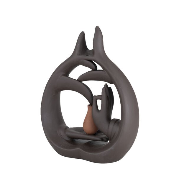 Fontaine &agrave; encens zen plastique marron 16x5x22cm