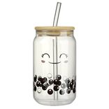 Verre kawaii 45cl avec couvercle et paille