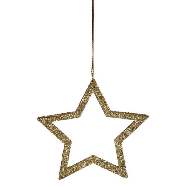 D&eacute;coration sapin No&euml;l &agrave; suspendre &eacute;toile/sapin/boule dor&eacute; x6