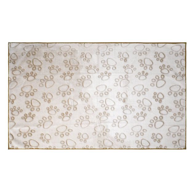 Plaid pour chien imprim&eacute; polyester L80X50X0,5 cm beige