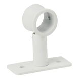 Support court m&eacute;tal blanc pour tringle &agrave; rideau &Oslash;2xL7cm