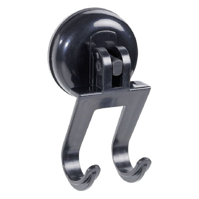 Crochet double à ventouse noir