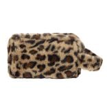 Trousse de toilette tissu peluche léopard 21x12xH13cm