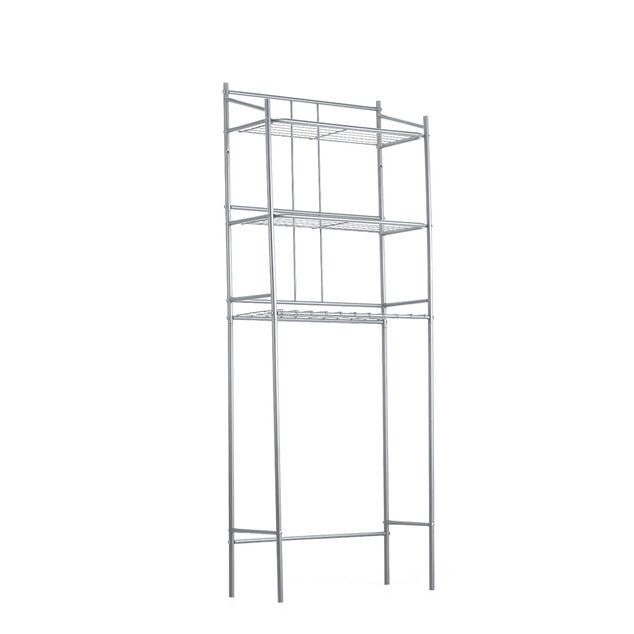 &Eacute;tag&egrave;re WC 3 niveaux acier gris 59,5x26,5xH170cm