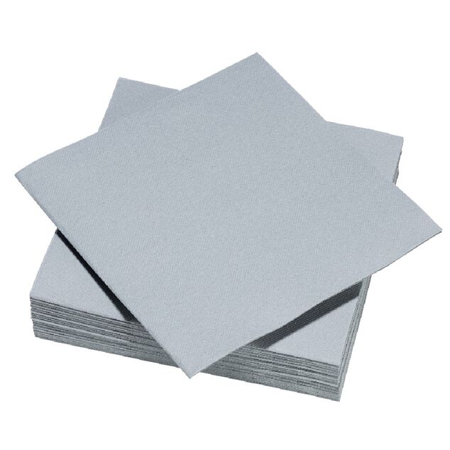 Serviette carr&eacute;e gris clair 2 plis en papier x40