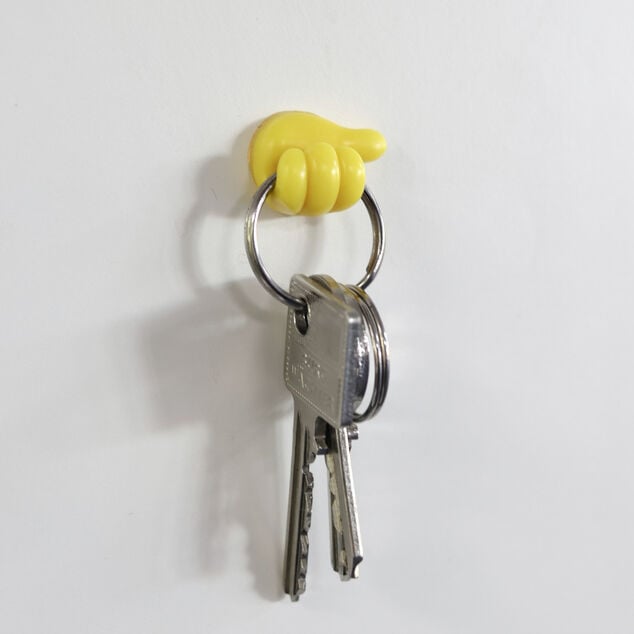 Lot de 10 crochets adh&eacute;sifs forme main multicolore