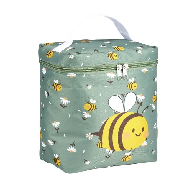 Sac isotherme enfant 5L polyester vert motif abeille 23x12xH19cm