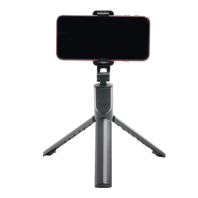 Perche selfie avec tr&eacute;pied plastique et inox H68cm