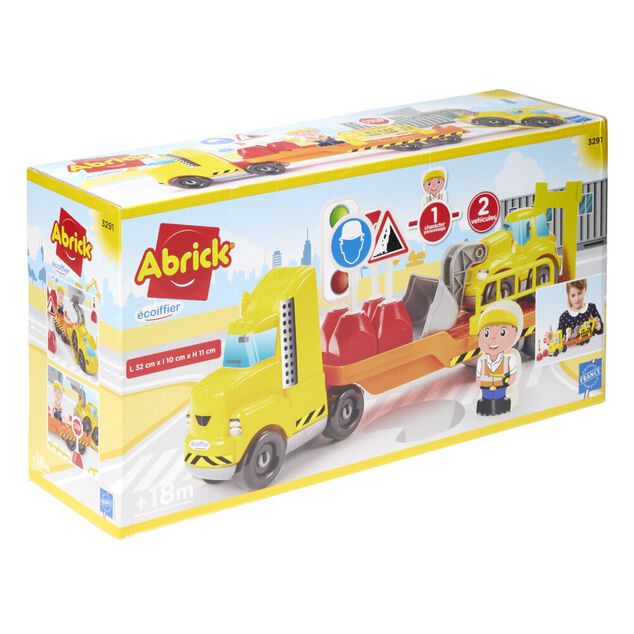 Camion chantier Abrick avec accessoires 29 pi&egrave;ces plastique