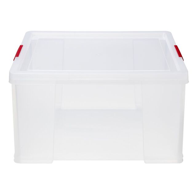Box de rangement plastique transparent avec couvercle