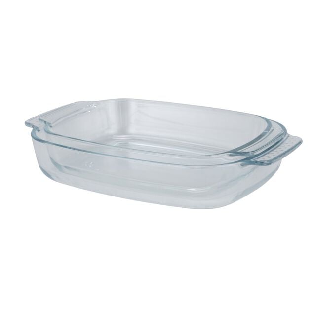 Plat &agrave; four rectangulaire x2 verre transparent 2L et 2,7L