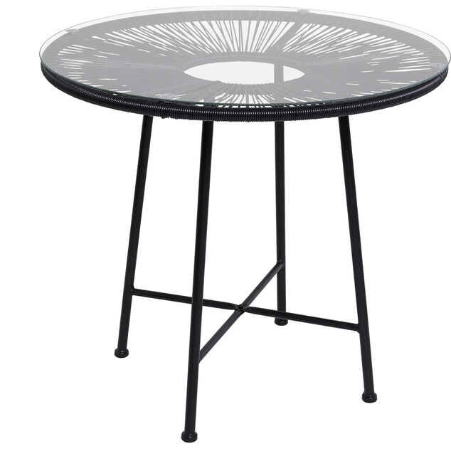 Table de jardin URBAN 2/4 personnes noir &Oslash;85xH76cm