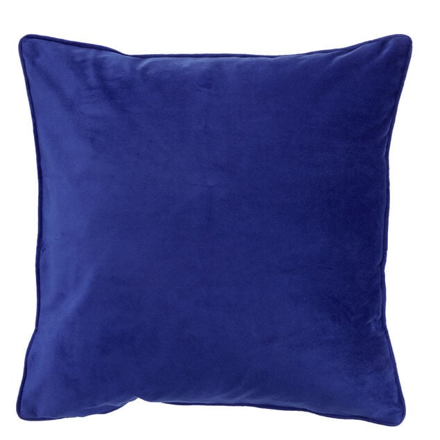 Housse de coussin en velours bleu nuit