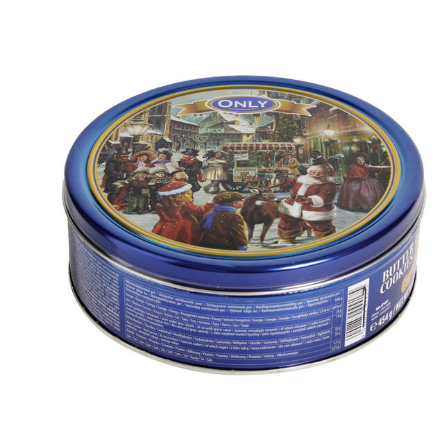 Biscuit au beurre dans une boite m&eacute;tal d&eacute;cor No&euml;l 454Gr