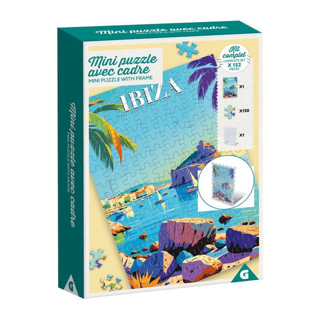 Mini puzzle cadre en carton 150 pièces 16,5x6xH12cm (4 modèles)