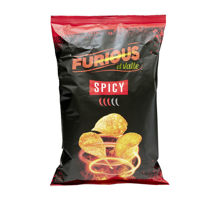 Chips El Valle Furious saveur pomme de terre &eacute;pic&eacute;e 120g