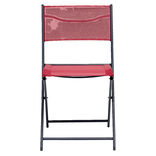 Chaise de jardin pliante Oslow acier et textil&egrave;ne rouge 51xP45xH81cm