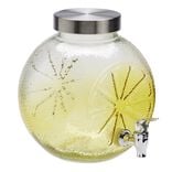 Distributeur de boisson en verre 5L forme citron jaune 17x22xH23cm