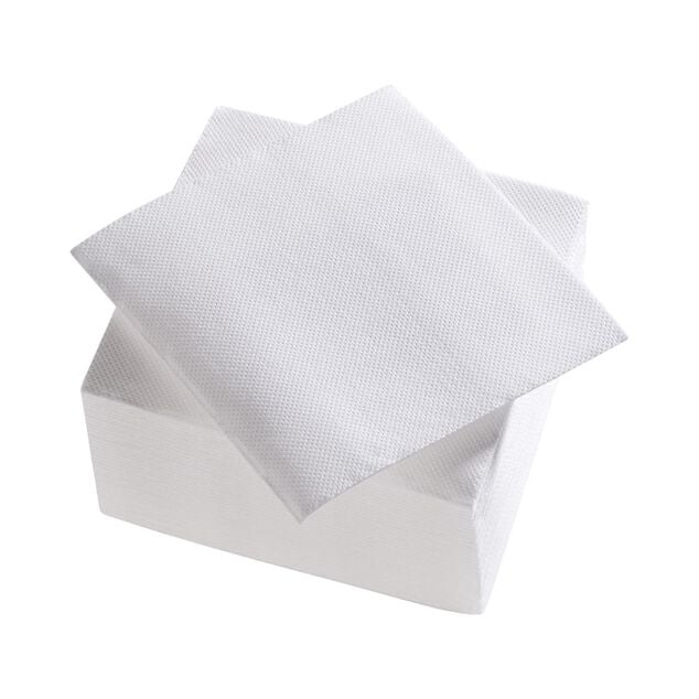 Serviettes cocktail carr&eacute;e 2 plis Tex Touch blanche x50