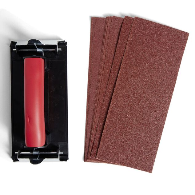 Kit ponceuse manuelle et 10 papiers abrasifs