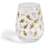 Verre transparent motif No&euml;l dor&eacute; 46cl (2 mod&egrave;les)