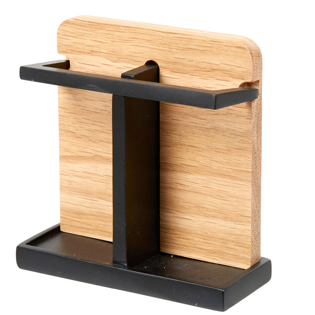 Porte brosses &agrave; dents couleur bois et noir