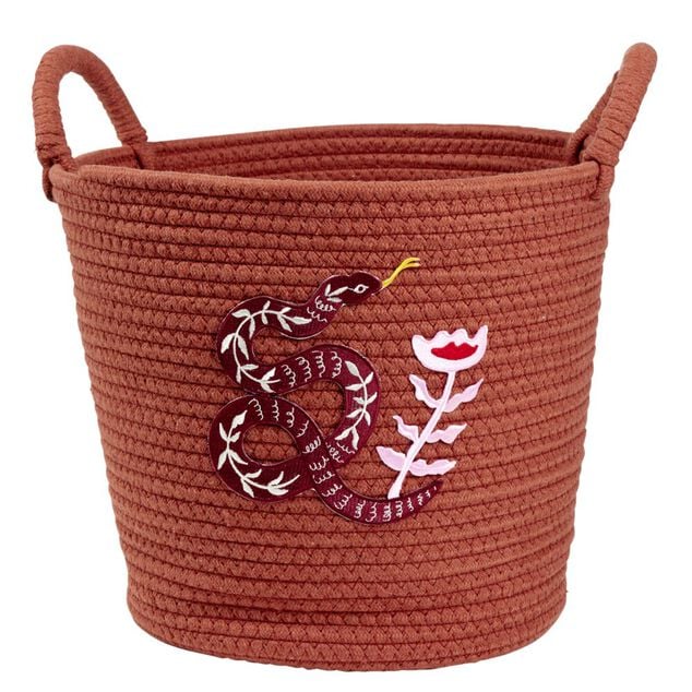 Pani&egrave;re tress&eacute;e en coton motif animaux &Oslash;30xH35cm (2 mod&egrave;les)