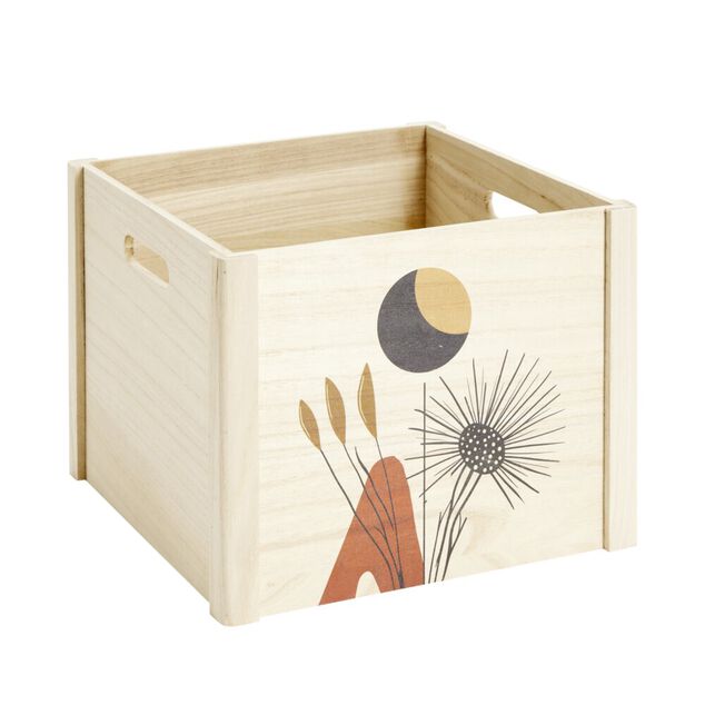 Bo&icirc;te de rangement ouvert en bois 34x28xH34cm (2 mod&egrave;les)