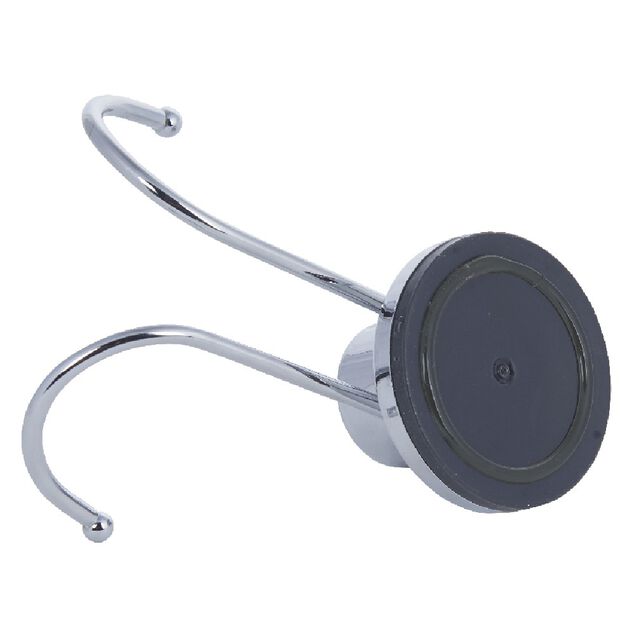 Crochet double &agrave; ventouse inox gris