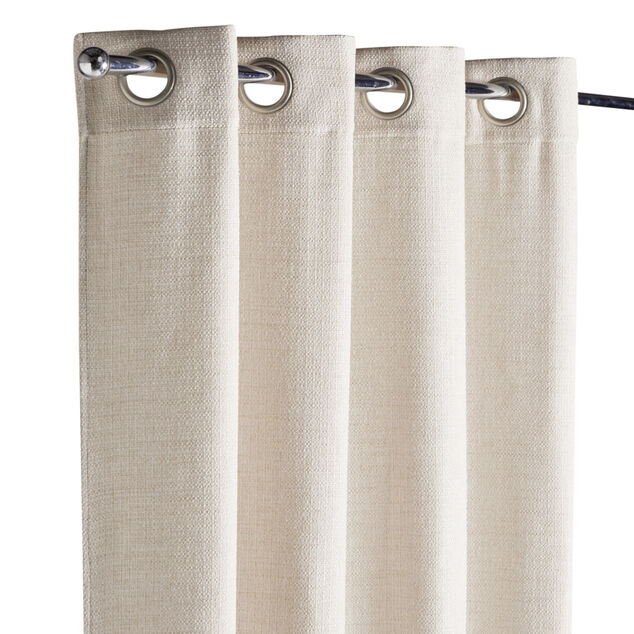 Rideau &agrave; oeillets effet lin 140x240cm (2 mod&egrave;les)