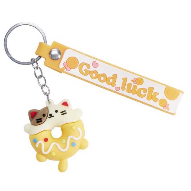 Porte-cl&eacute; enfant forme donut kawaii plastique &Oslash;4,5xH4cm (4 mod&egrave;les)