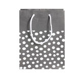 Sac cadeau kraft noir à pois blancs - Taille M