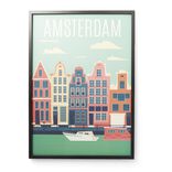 Cadre en bois affiche Amsterdam 50x70cm