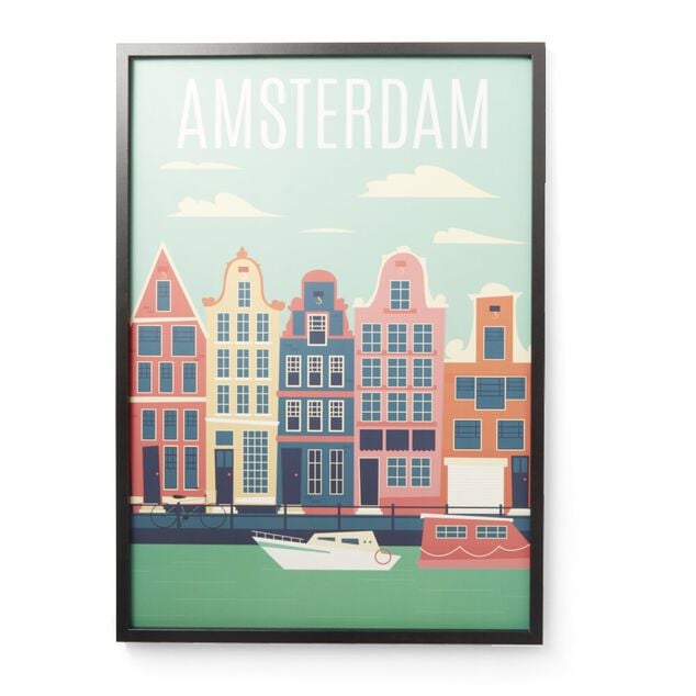 Cadre en bois affiche Amsterdam 50x70cm