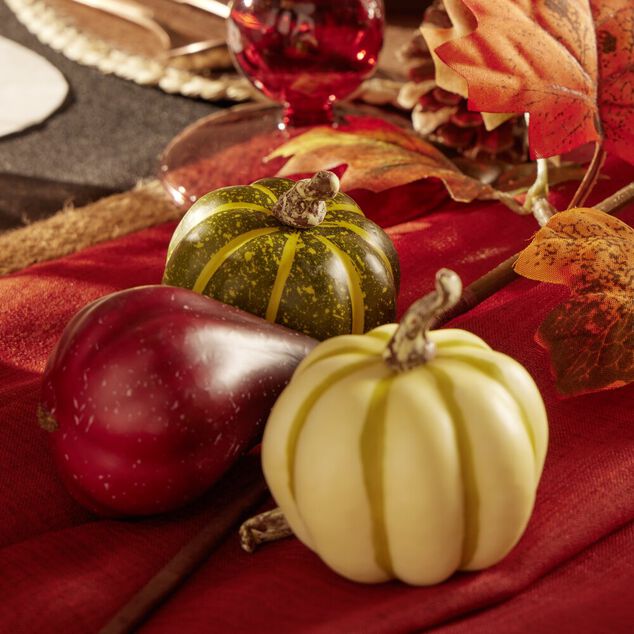 Lot &eacute;l&eacute;ments d&eacute;coration automne plastique 3 mod&egrave;les