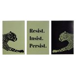 Lot de 3 affiches papier noir et vert 10x15cm