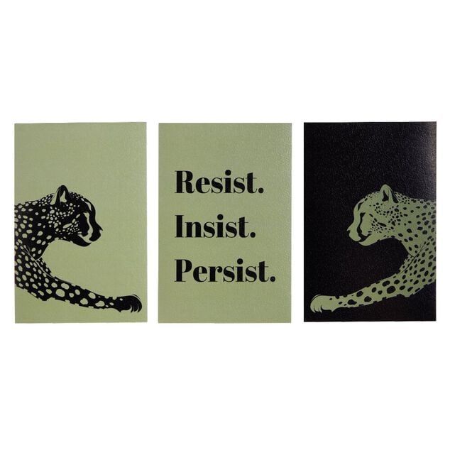 Lot de 3 affiches papier noir et vert 10x15cm