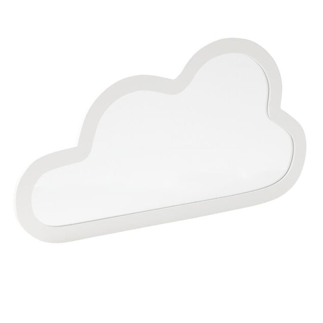 Miroir forme nuage bord bois blanc 45xH24cm