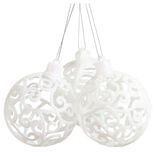 Boule de Noël baroque blanc Ø8cm x3