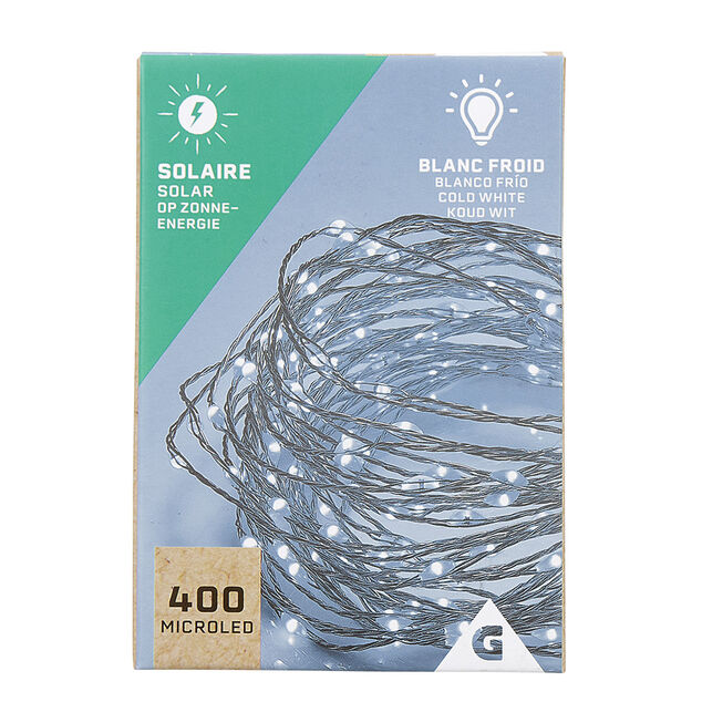Guirlande lumineuse Solaire 400 microled Blanc froid 20 m