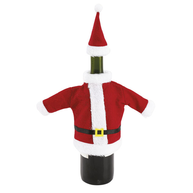 Couvre bouteille de vin forme costume de Noël