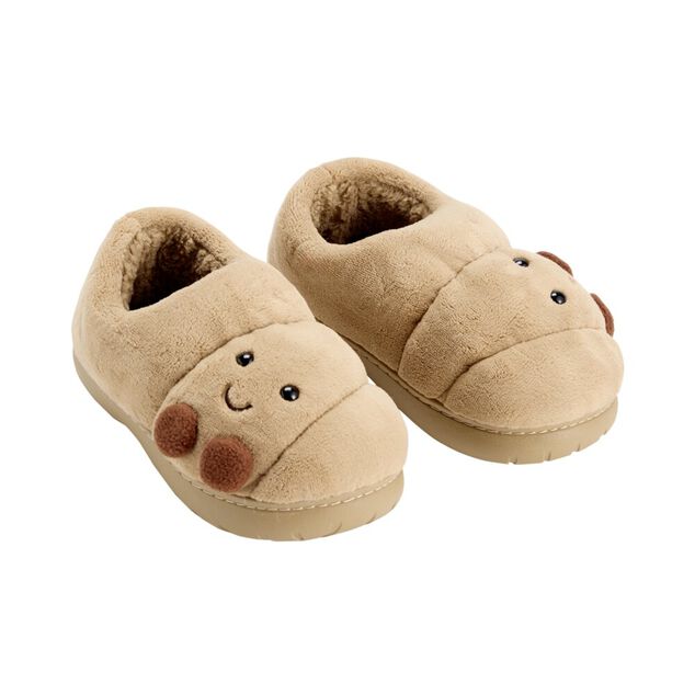 Chaussons croissant polyester marron T36 &agrave; 41
