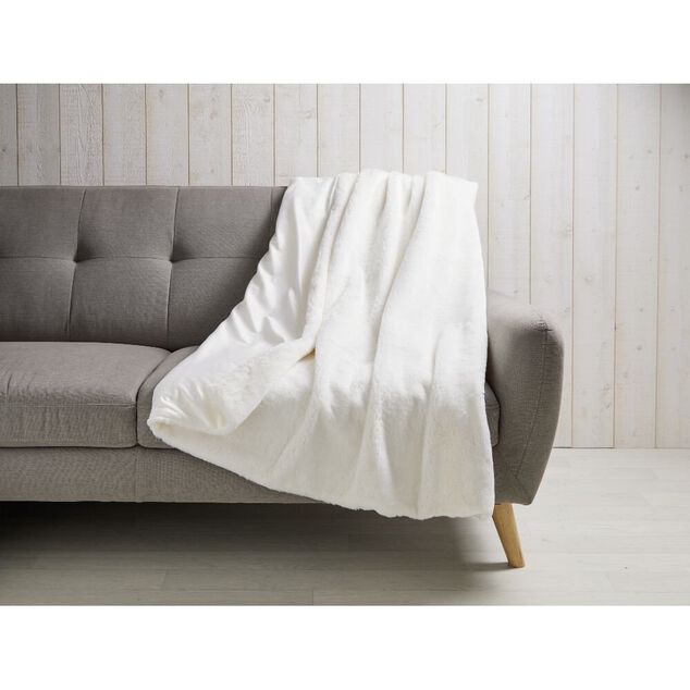 Plaid fausse fourrure - marron ou blanc