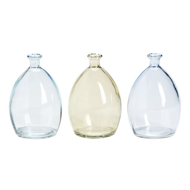 Soliflore Dame Jeanne x3 en verre &Oslash;8xH12cm